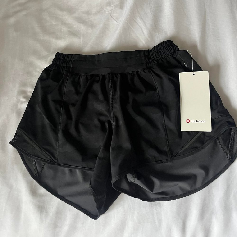 Lululemon Black Camo Hotty Hot Shorts